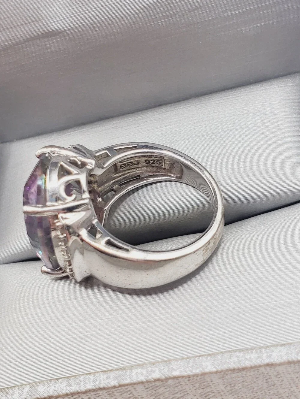12.5 Carat Mystic Topaz Oval Cocktail Statement Ring - 925 Sterling Silver